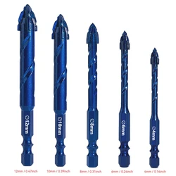 Blue Four - Blade Serrated Eccentric Drill Bit for Multi - Surface Materials (5 PCS And Box)