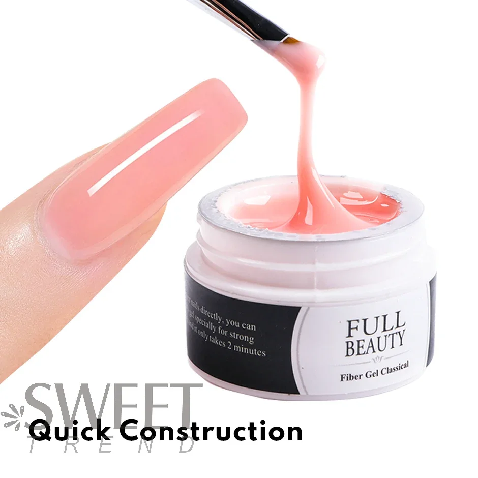 4pcs Extension Hard Jelly Nails Gel Set Nude Color Construction Building Tools French Acrylic UV DIY Prolong Manicure Decoration