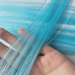Sparkling Unicorn Rainbow Hair Extensions with Silver Tinsel Highlights - 6 pcs (Tinsle - A20)