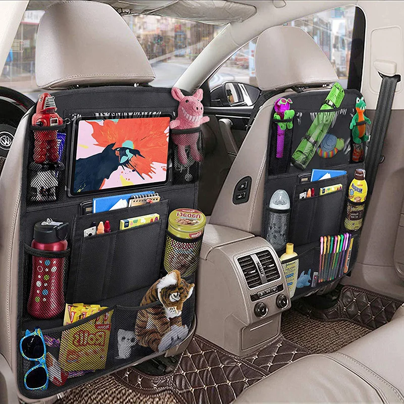 Auto Organizer Car Seat Back  Multi-Pocket Storage Bag Tablet Holder Automobiles Interior Accessory Stowing Tidying Bag