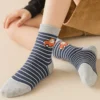 Children's car cartoon stripe pattern mid tube socks are comfortable, breathable, highly elastic, sweat absorbing, and odor resi 3