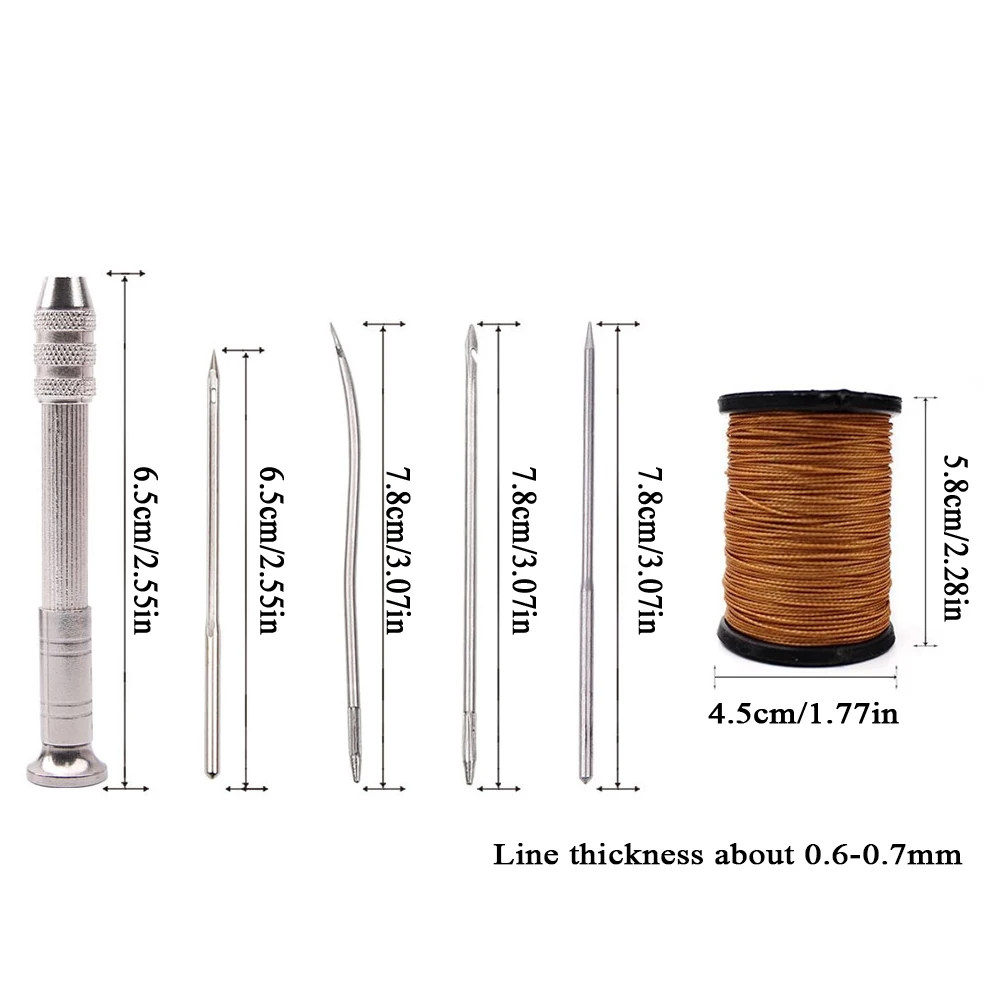 Leather sewing tools Durable Leather Sewing Awl Set Replaceable Multifunctional Shoes Repair Tool Kit Punch Stitching Needles DIY Sewing Leathercraft leather craft tools