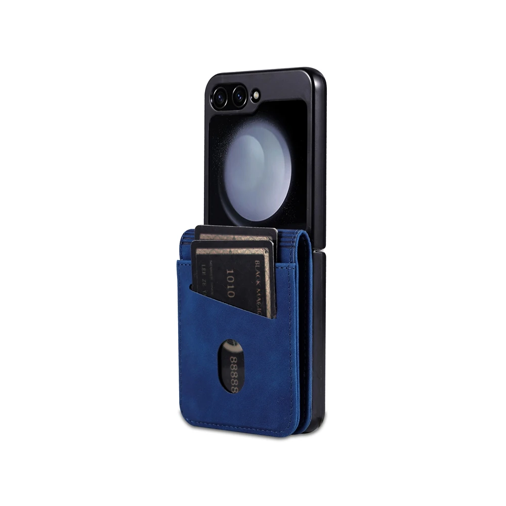 Leather Flip Wallet Case with Kickstand and Card Pockets - Anti-Fall Protection Phone Cover