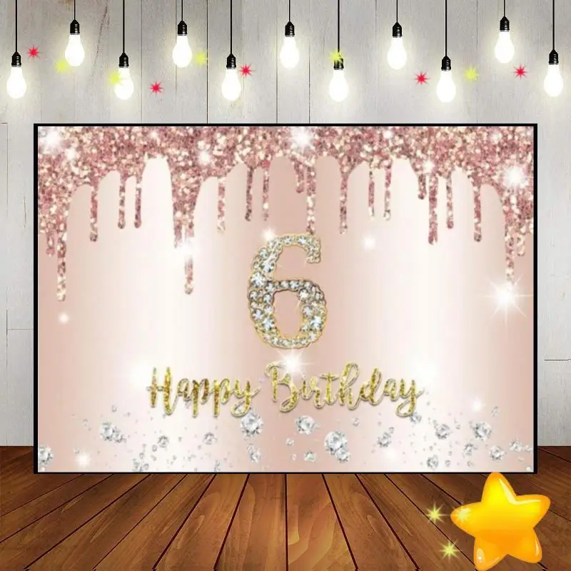 Happy 6Th Birthday Background Banner Hotwheels Princess Cake Stand Decorazione Per Feste Girl Schoolring Bambini Red Boy Comunione