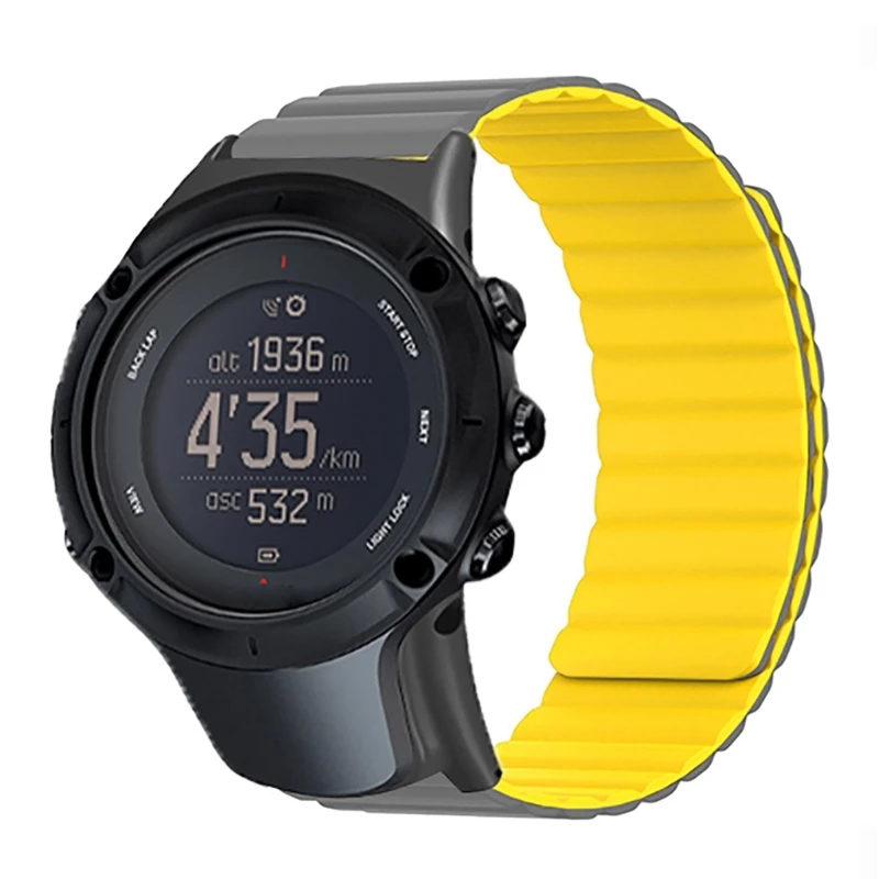 

Подходит для умных часов Sunnto 3/3 Run/2S/2/1, регулируемый силиконовый ремень, браслет, магнитный браслет, водонепроницаемый