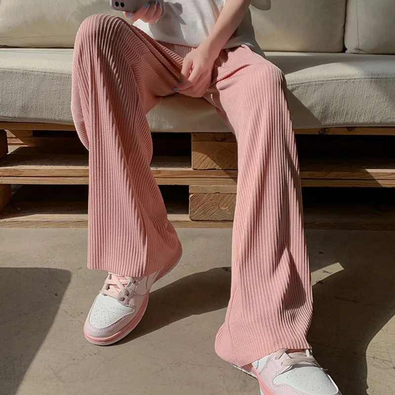 Summer Pregnant Women Wear Ice Silk Pants Wide Leg Pants Thin Wear Loose Pleated Pregnant Women Nine Points 3