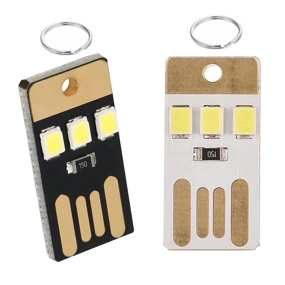Mini LED Night Light Outdoor Flashlight 1/5Pcs For Camping Hiking Emergency 0.2W 5V Ultra-thin Chips Pocket Card Lamp