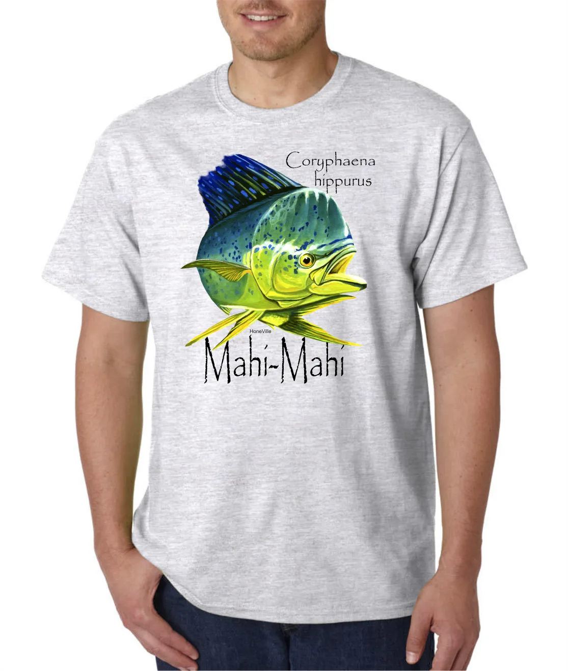 Сделанная в США футболка Bayside, футболка с рыбками Mahi-Mahi, корихаена гиппурус