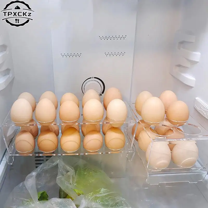 Egg Storage Box Egg Tray Containers Kitchen Refrigerator Organizer Storage Rack Eggs Dispenser Fresh Preservation 6/10 Grids