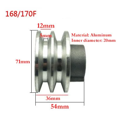 Double V Belt Pulley For 20mm Bore Groove Pulley A Belt For 168F 17 Gx110 Gx120 Gx160 Gx200 7hp En - View #9