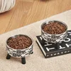 Stainless steel cat bowl - elevated pet feeding tray non-slip and non-dumping design puppy feeding water bowl high column bowl 5