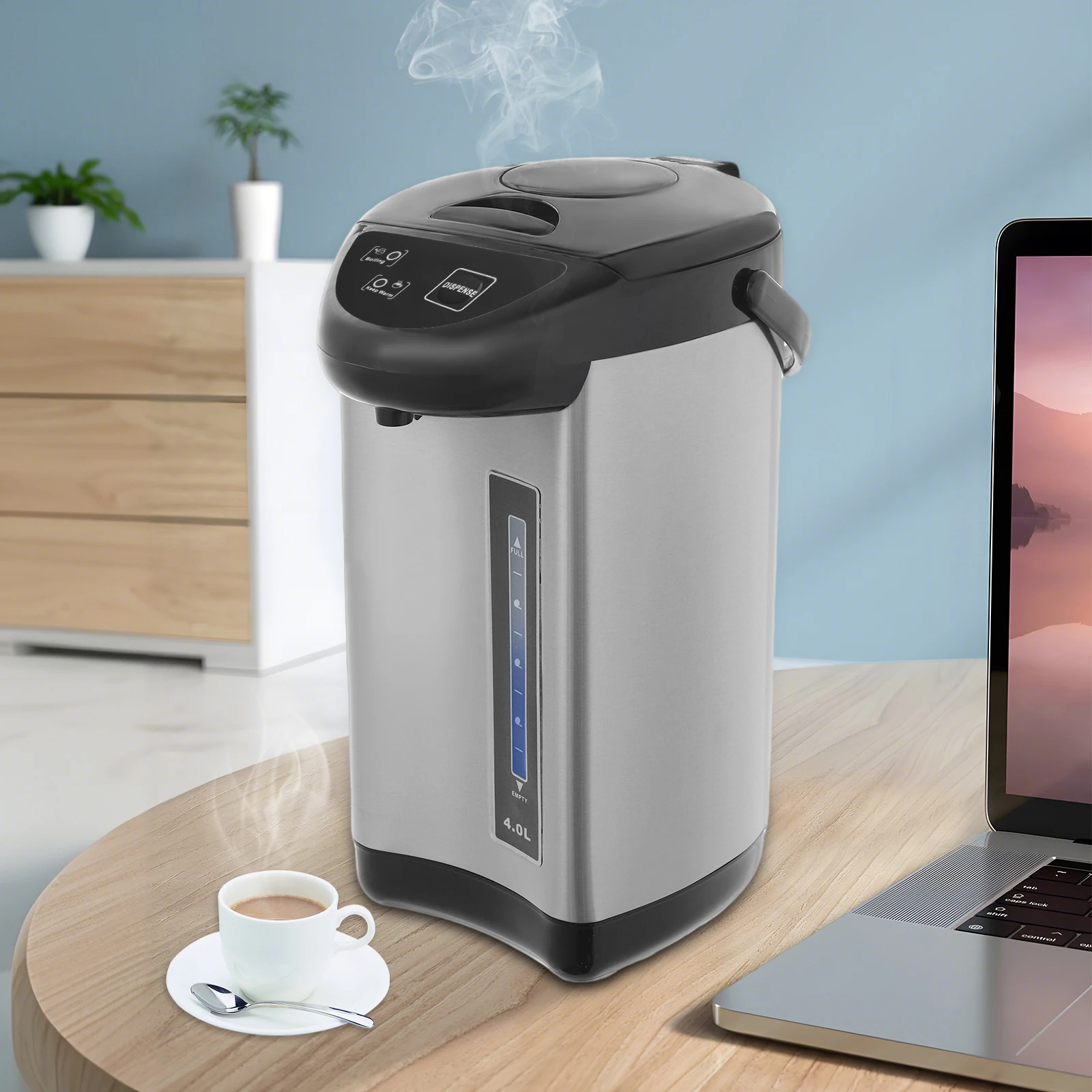 Electric Kettle, 4L 110V Stainless Steel Electric Water Boiler Kettle with 750W Fast Heating, 24-Hour Keep Warm 1