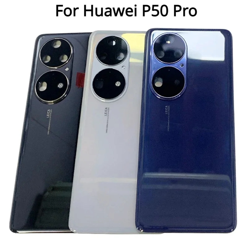 

Battery Cover Rear Door Housing Back Case For Huawei P50 Pro Battery Cover with Camera Frame Lens Logo Repair Parts