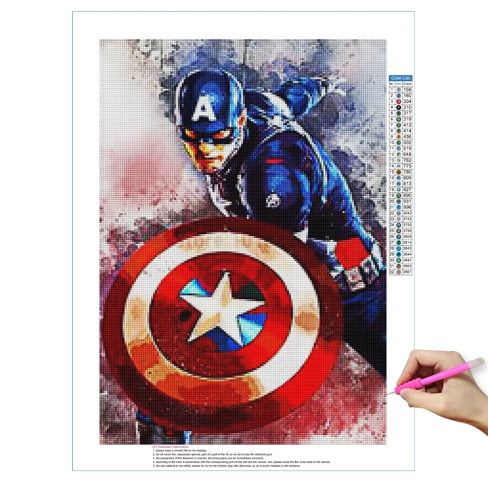 5D Diamond Painting Avengers Iron Man Hobby Captain America Art DIY  Spiderman Mosaic Full Square Round Drill Home Decor - AliExpress