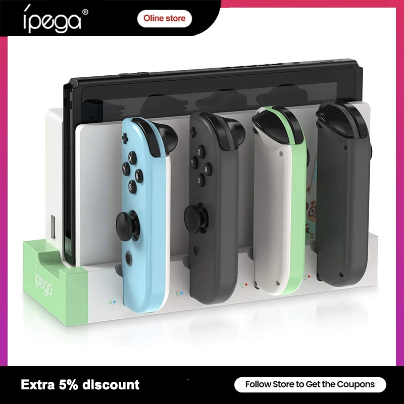 Dock Di Ricarica Compatibile Con Nintendo Switch E Oled Joycons Controller Charger Station Stand Per Joy Con