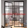 Hot Selling Black Steel Frame Exterior Double Glass French Aluminum Entry Swing Glass Doors 5