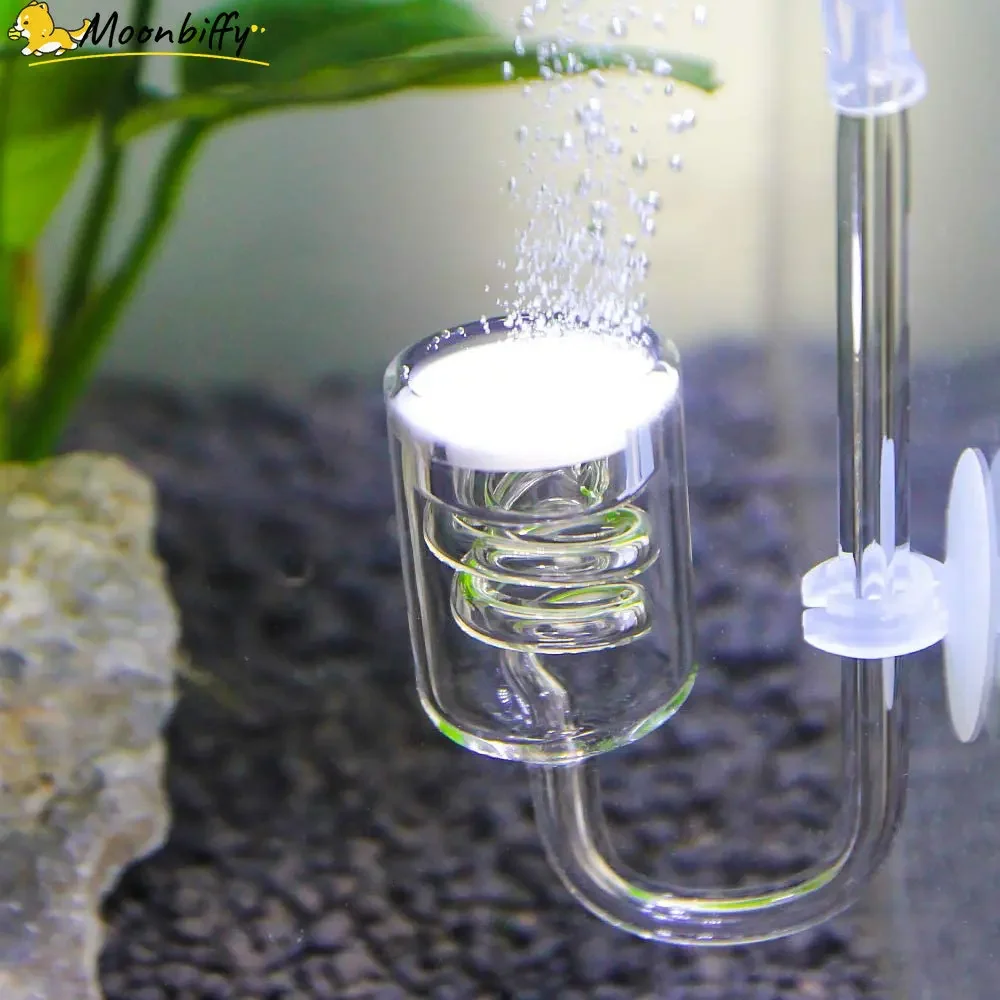 CO2 Diffuser Aquarium Glass Spiral Carbon Dioxide Atomizer Suction Cup For Aquarium Fish Tank Accessories aquarium co2 diffuser aquarium co2 accessories