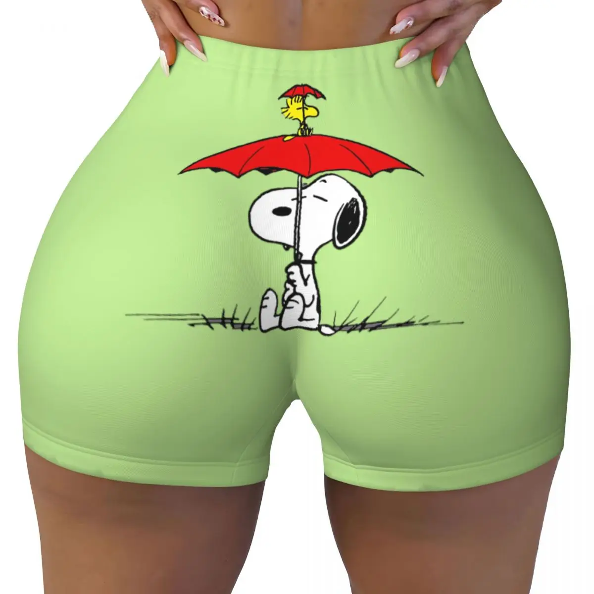 thumbnail image 1 of Pantalones cortos de ciclismo para entrenamiento de voleibol con paisaje de Van Gogh personalizado de Snoopy y Charlie Brown Pantalones cortos de yoga para gimnasio de Peanuts para mujer, 1 of 5