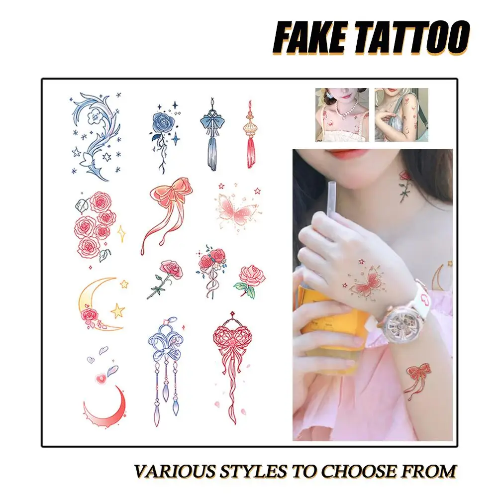 

Temporary Fake Tattoo Sticker Colorful Flower Tattoo Water Decoration Body Decal Waterproof Sticker Art Transfer Delicate P Z7B9