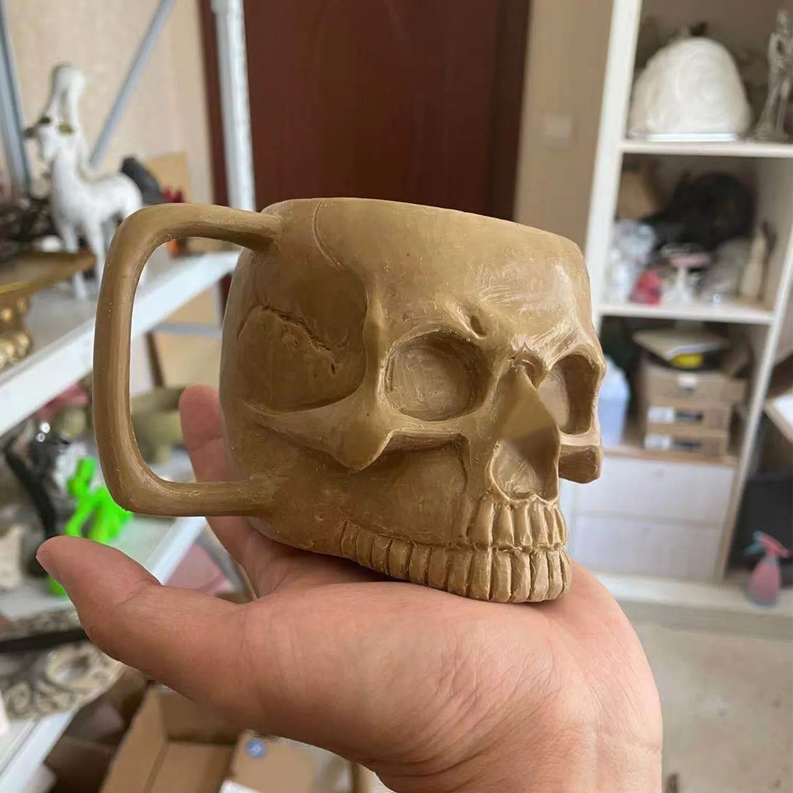 Funny Horror Holiday Daily Home Decoration Head Water Cup Drink Ware For Juice Milk Ceramic Soup Bowls Halloween Gift
