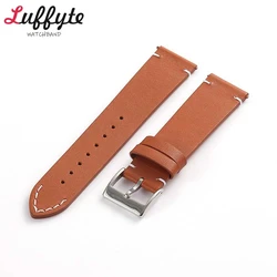 Premium Leather Quick - Release Watch Strap - Elegant Black, Brown, and Beige Replacement Wristbands - 22mm (Light Brown)