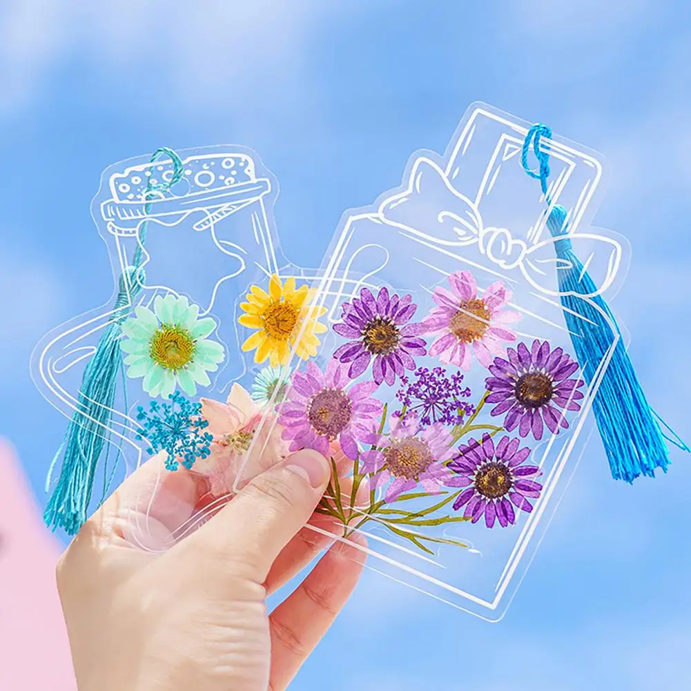 Bookmarks Stationery Supplies Floral Painting Bookmark Retro Flower Bookmark 20Pcs Dried Flower Bookmarks DIY Decorations