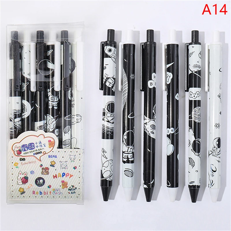 Cute Click Pen Leaf & Cartoon Bear Pen 1pc or 4pc Cute Kawaii Pens