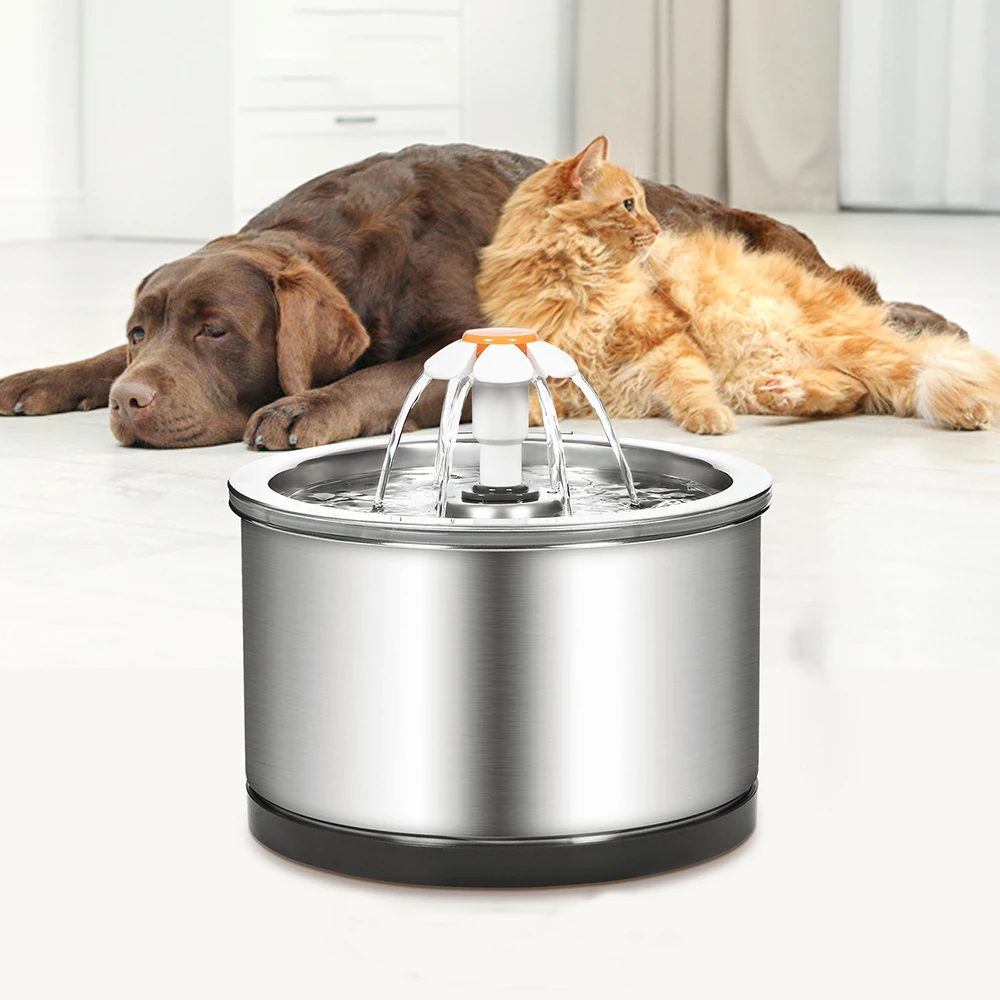 

Stainless Steel Water Fountain Drinker for Cat 2.5L Smart Dispenser Filter Pet Dog Automatic Drinking Bowl Accessories Supplier