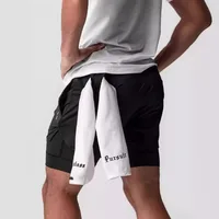 Summer Men's Gym Fitness Sports Running Basketball Short Pants Man Quick Dry Bodybuilding Double-decker 2 in 1 Shorts Sweatpants 2