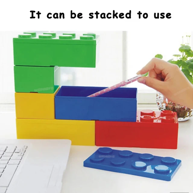 Building Blocks Storage Box Desktop Makeup Cosmetic Box Space Saving Office Storage Box for Jewelry Sundries Pen 2