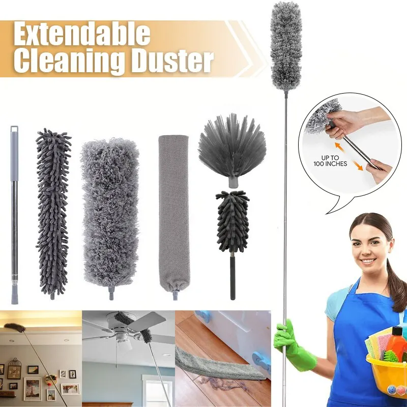 

250cm Extendable Cleaning Duster Ceiling Fan Light Plumeau dust cleaner Sofa Air-condition Dust Brush Household Cleaning Tools