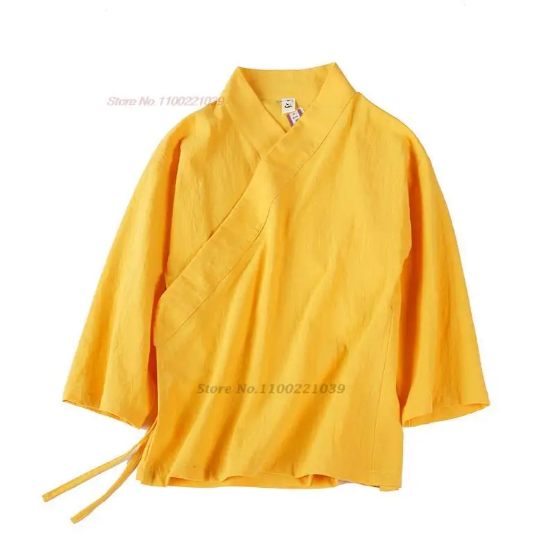 

2024 women chinese traditional hanfu tops national tea service hanfu shirt retro cotton linen ethnic blouse oriental zen shirt