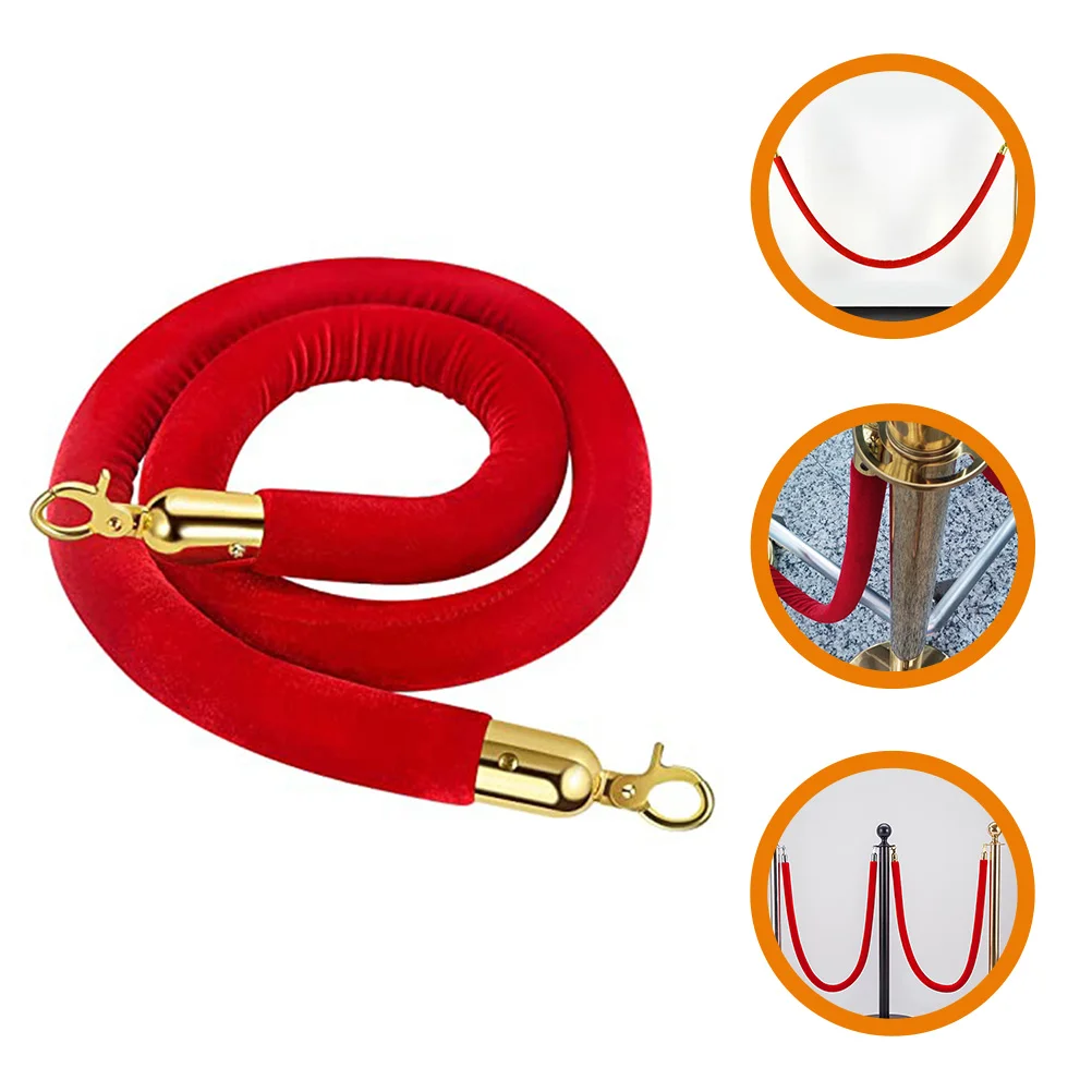 Stanchion Rope Crowd Control Rope Queue Barrier Rope Cordon Lanyard Guard  Bar Lanyard Small Metal Decorative Reusable Rope