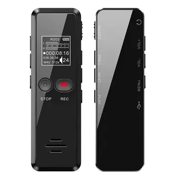디지털 음성 활성화 녹음기 딕터폰 미니 녹음기 펜, MP3 플레이어, 소음 감소, 녹음 시간 64 GB, 32 GB, 8GB, 35 시간