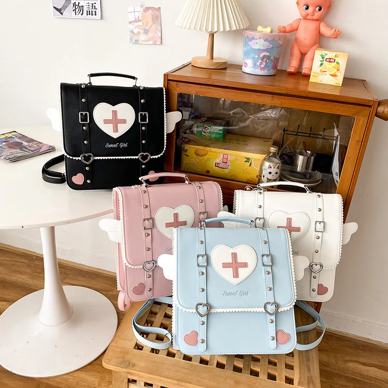 Japan Cross Heart Angel JK Uniform Backpack Bag Messenger