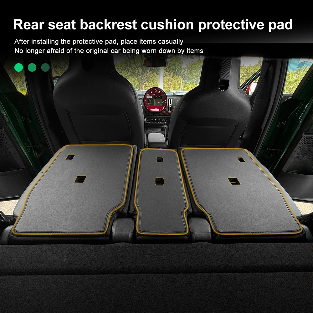 Car Seat Protector 3Pcs Black PU Leather For Mini Countryman U25 Car Seat Anti Kick Pad Rear Protective Seat Back Anti Dirt