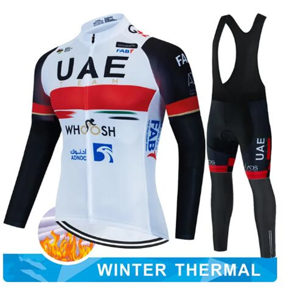Winter Thermal Fleece Cycling Clothes Long Sleeve Men Cycling Jersey Set Outdoor Riding Bike MTB Clothing UAE