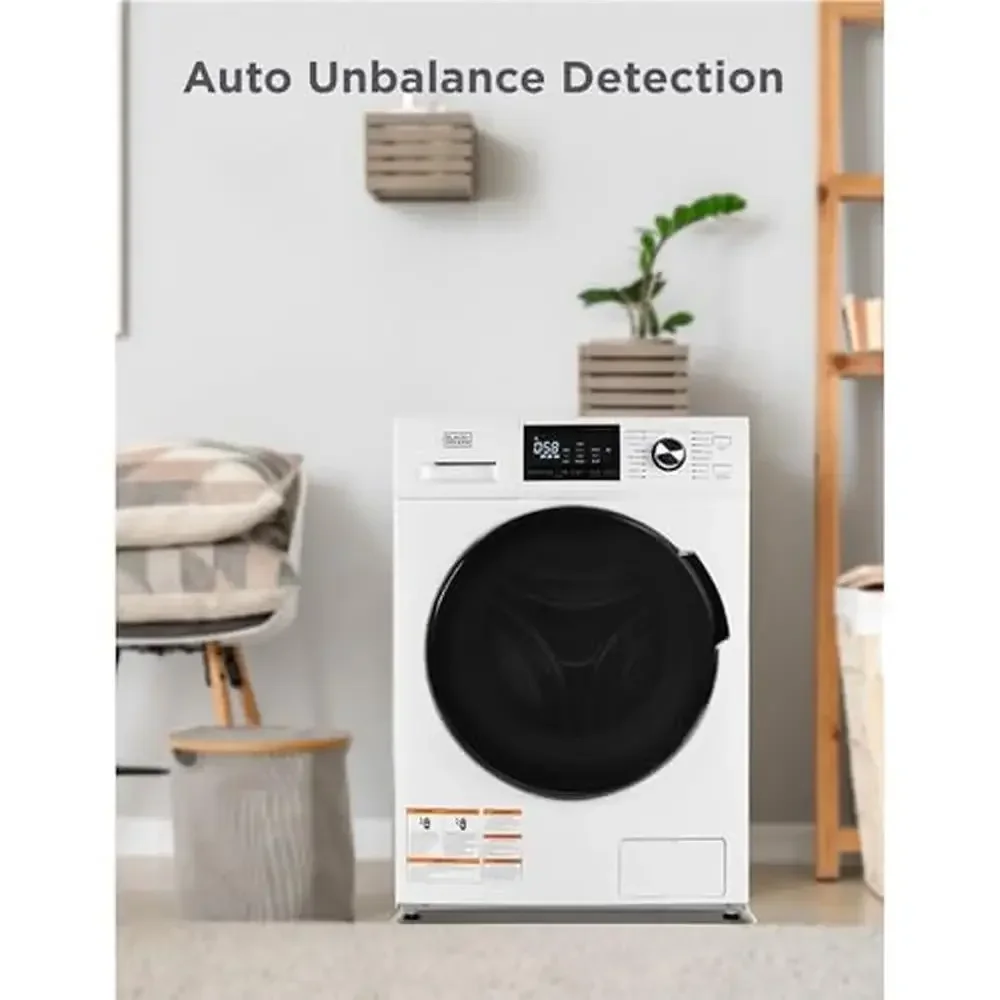 Compact Front Load Washer 2.7 Cu. Ft. LED Display 16 Cycles Stainless Steel Tub Auto Unbalance Detection 1300 RPM Max Spin Speed
