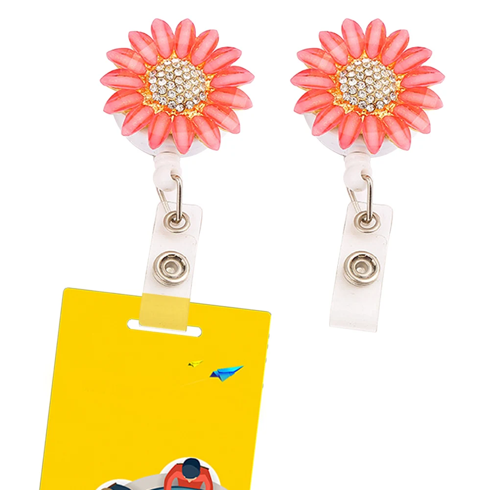 절묘한 배지 거치대 릴 클립 나일론 코드, 랜야드 개폐식 디자인 공예, 크리스탈 라인석, 쉬운 매치 이름 태그, 2 개