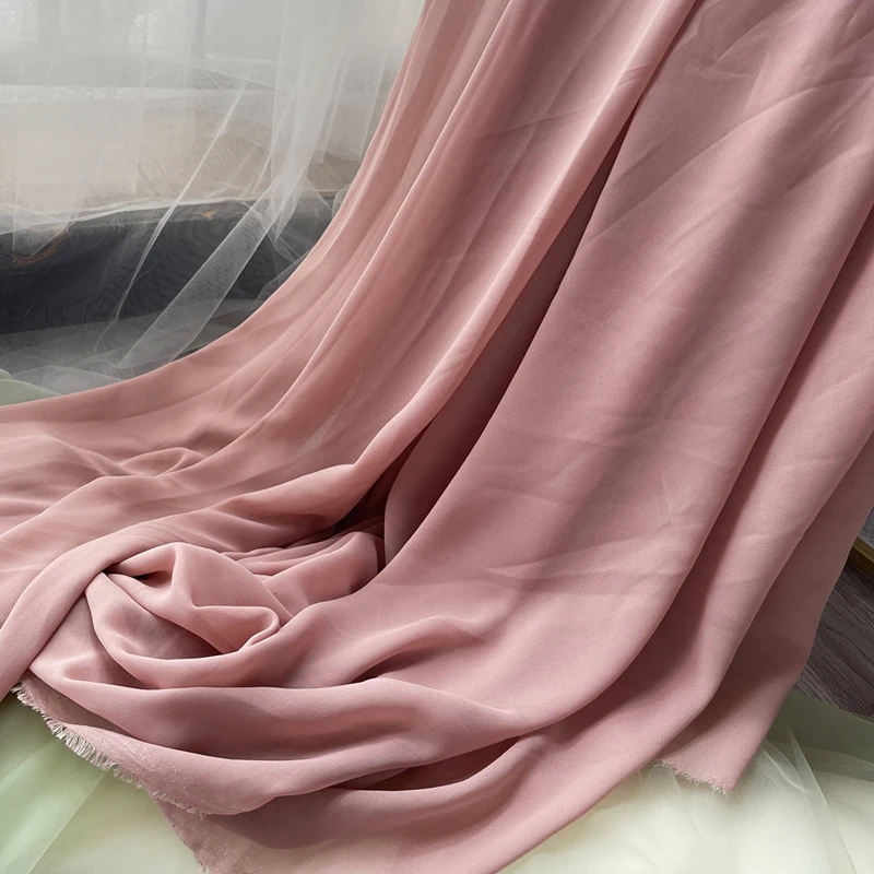 Elegant Purple Red Chiffon Georgette Fabric