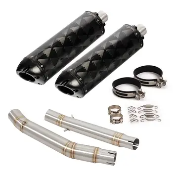 51MM Exhaust Pipe For Suzuki Hayabusa GSXR1300 08-17 Motorcycle Escape Muffler Mid Connect Tube Carbon fiber Without DB Killer