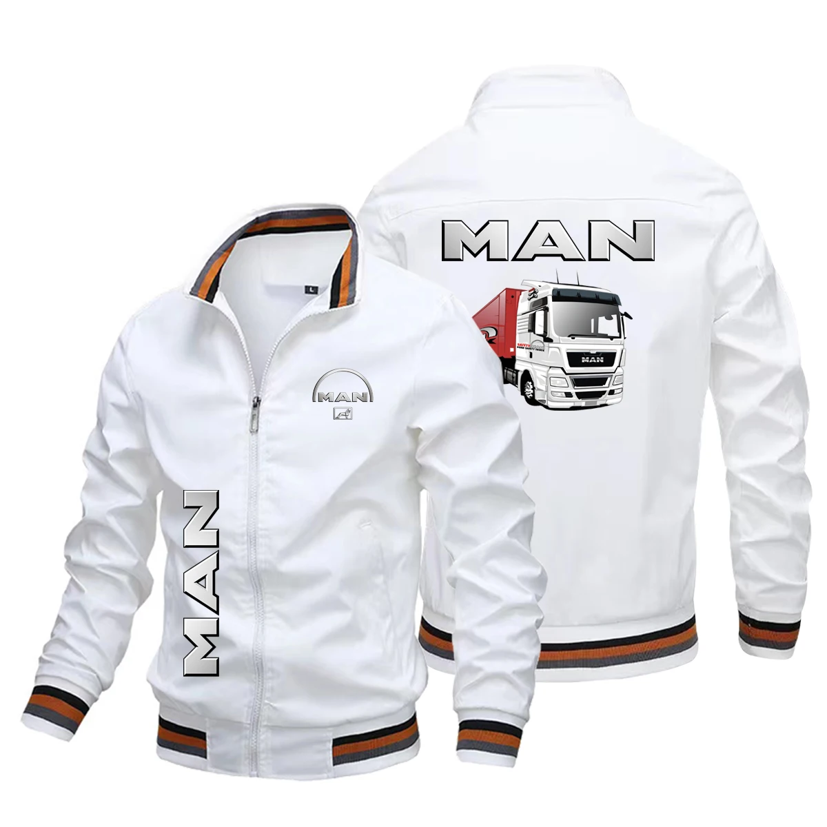 Men Jacket MAN Truck Print Jacket Trendy Windbreaker Outdoor Sports Casual Truck Driver Men Clothing Coats Tops