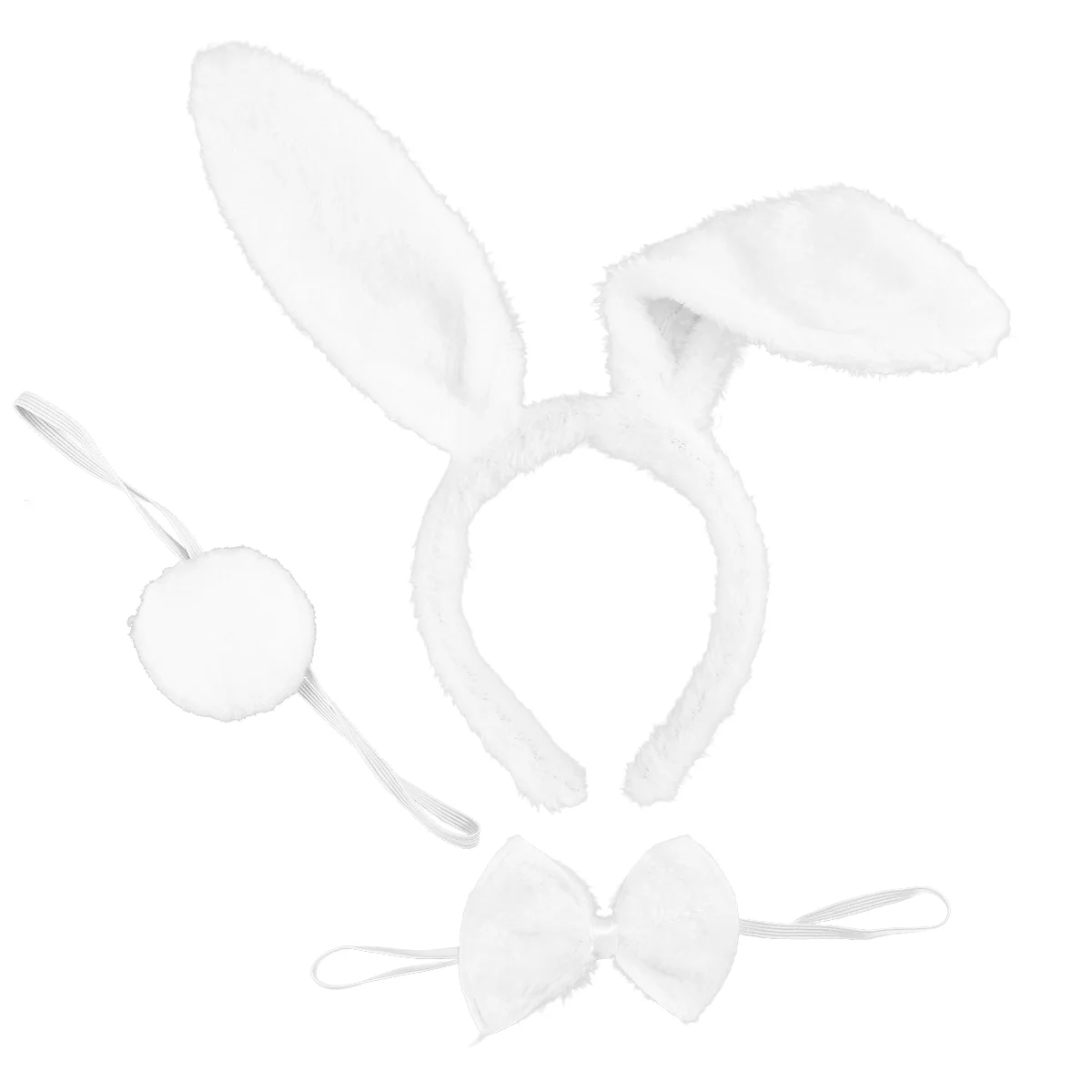 1 set of kids adult rabbit bunny ears headband bow ties tail set party cosplay costume