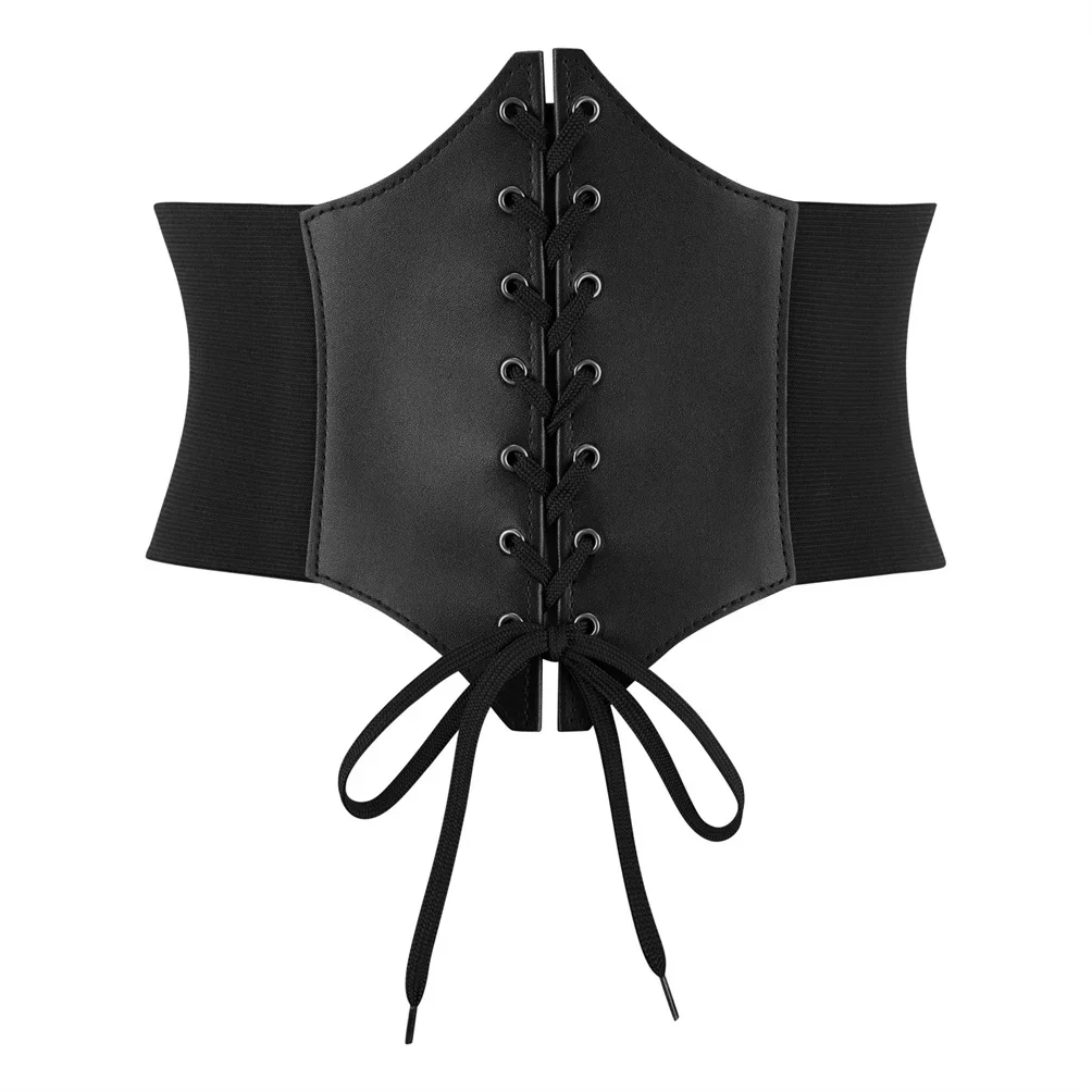 Steampunk Underbust Corset Belt for Women Lace Up Satin Bustier Gothic Waist Cincher Medieval Outfit Halloween Costume Plus Size