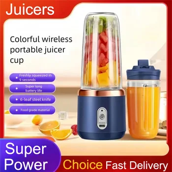 Portable Fruit Juice Blenders Summer Personal Electric Mini Bottle Home Usb 6 Blades Double Cup Juicer Machine For Kitchen 1