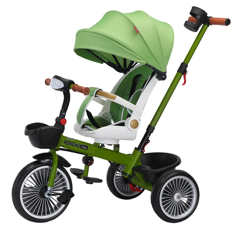 Multifunctional 4-in-1 children's three-wheel stroller Baby Tricycle Stroller Rotatable and Reclining Baby Carriage Foldable baby stroller