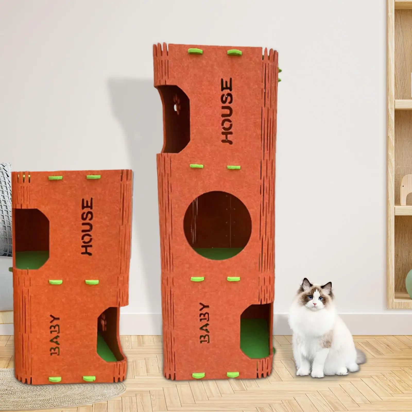 Cat House Play Kitten Kitty Sleep Rest Scratch Resistant Indoor Cats Felt Portable Pet Supplies Cat Climbing Tree Scratch Post Cat House Play Kitten Kitty Sleep Rest Scratch Resistant Indoor Cats Felt Portable Pet Supplies Cat Climbing Tree Scratch Post
