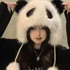 Cute Plush Animal Panda Cartoon Fuzzy Beanie Hat Winter Adult Women's Men's Costume Warm Fluffy Cosplay Girls Cap 1