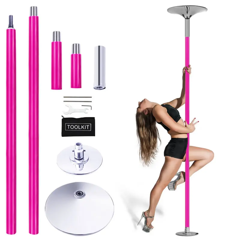 Portable 45mm Removable Stripper Pole Bar Home Spin Dance Training Pole  Fitness Dancing Sport Exercise D-Pole Kit Easy Install