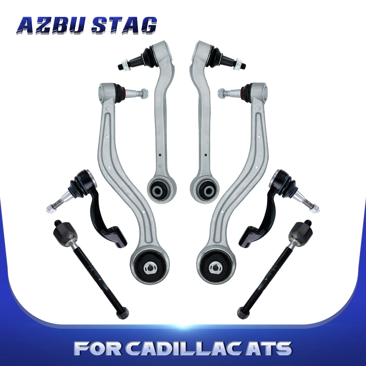 

AzbuStag 8Pcs Front Lower Rearward Forward Control Arm Tie Rod for Cadillac ATS 2013 2014 2015 2016 2017 2018 2019